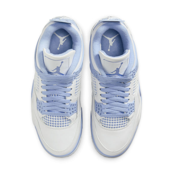 Jordan - Women - Retro 4 - White/Aluminum/Blue/Oil Green