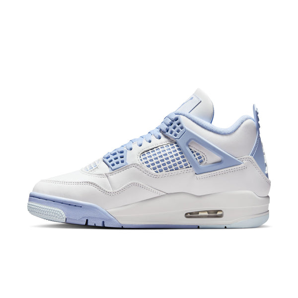 Jordan - Women - Retro 4 - White/Aluminum/Blue/Oil Green