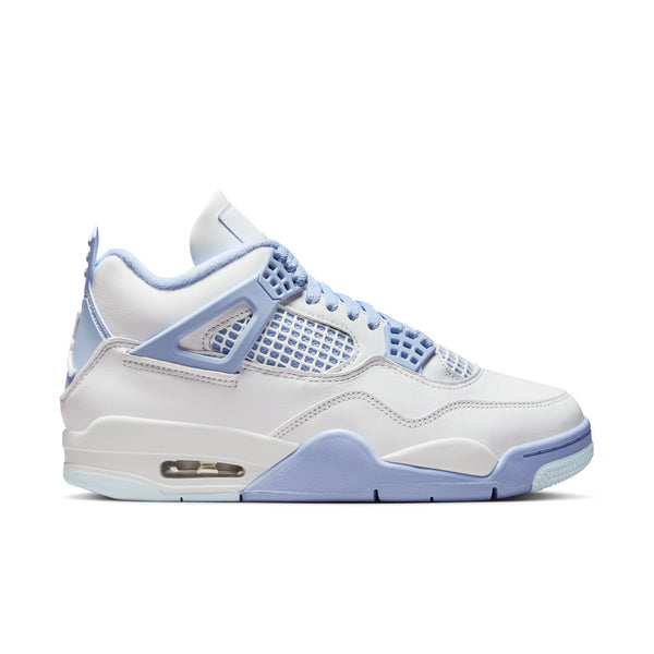Jordan - Women - Retro 4 - White/Aluminum/Blue/Oil Green