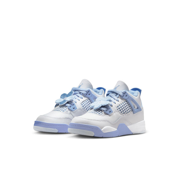 Jordan - Girl - PS Retro 4 - White/Aluminum/Blue/Oil Green