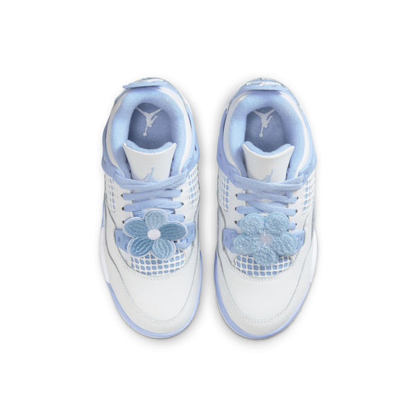 Jordan - Girl - PS Retro 4 - White/Aluminum/Blue/Oil Green