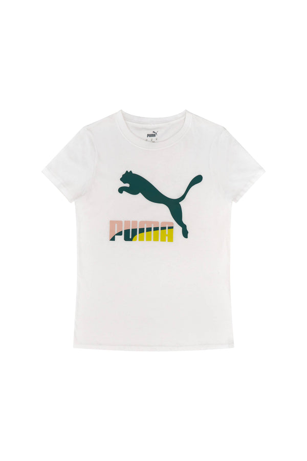 PUMA - Women - Classic Logo Tee - White/Multi