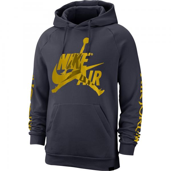 Jordan - Men - Jumpman Classics Flc Pullover - Obsidian/Dark Sulfur