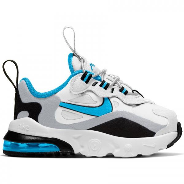 Nike - Boy - TD Air Max 270 React - White/Laser Blue/Wolf Grey