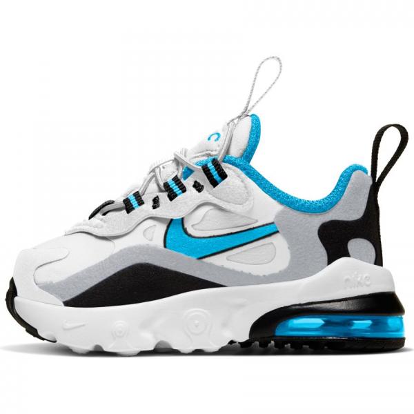 Nike - Boy - TD Air Max 270 React - White/Laser Blue/Wolf Grey