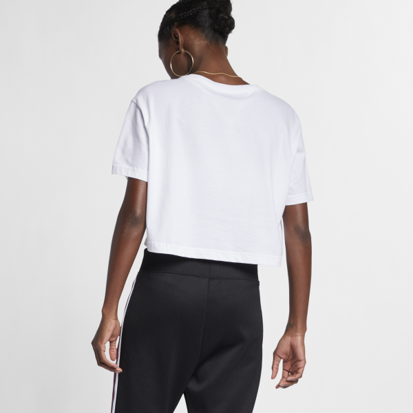 Nike - Women - Essential Crop Icon Logo Tee - White/Black