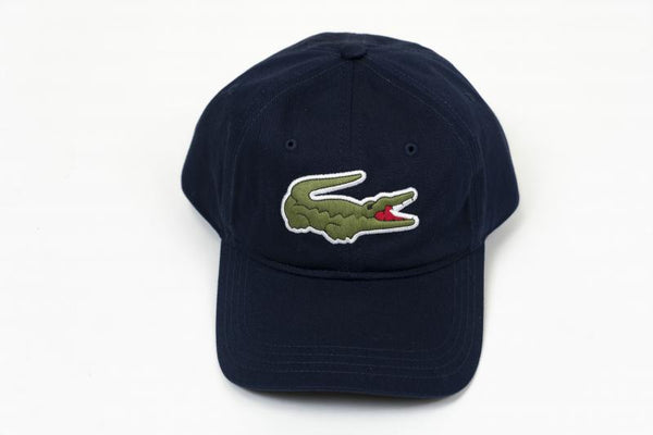 Lacoste - Accessories - Big Croc Dad Hat Brown Strap - Navy Blue