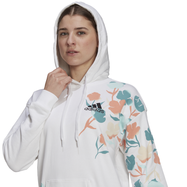 adidas Women Floral Hoodie White