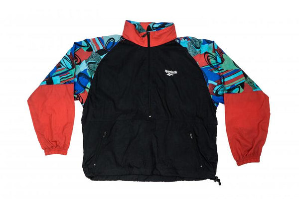 Vintage - Men - Reebok Windbreaker - Black/Red/Multi-color
