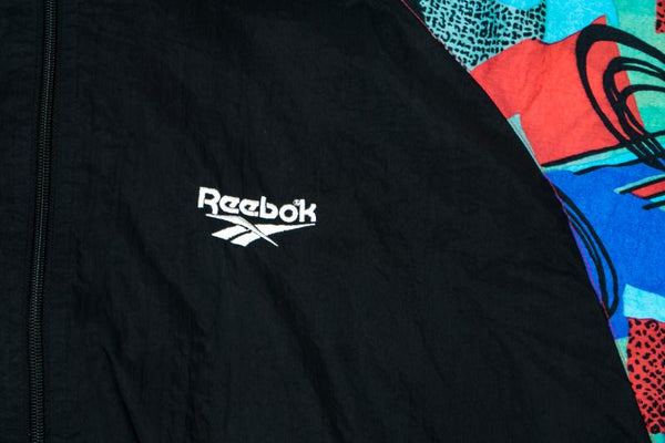 Vintage - Men - Reebok Windbreaker - Black/Red/Multi-color