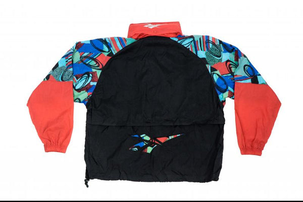 Vintage - Men - Reebok Windbreaker - Black/Red/Multi-color