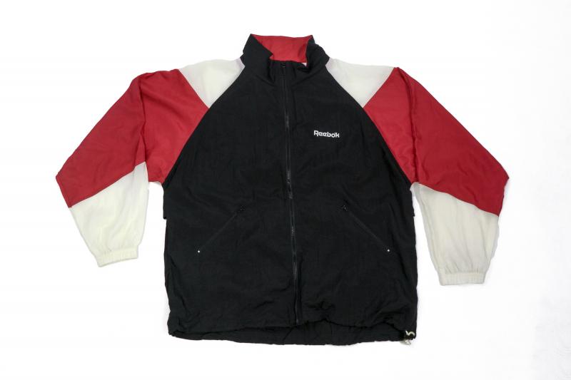 Vintage Men Reebok Windbreaker Black Red White