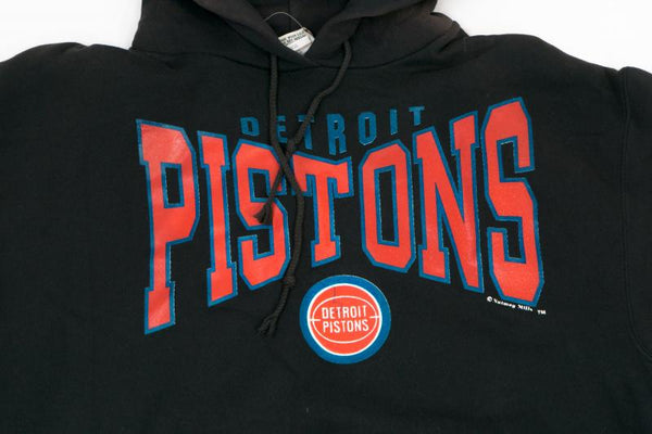 Vintage - Men - Champion Detroit Pistons Pullover Hoodie - Black/Red/Blue