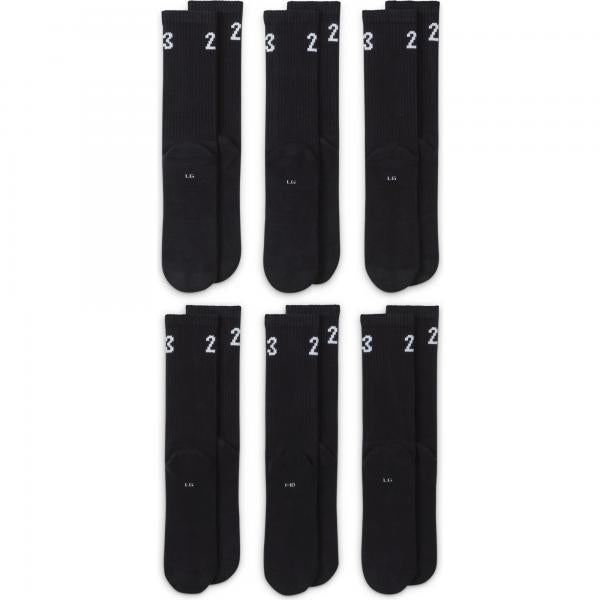Jordan - Men - Essential Crew Socks (6 Pack) - Black/White