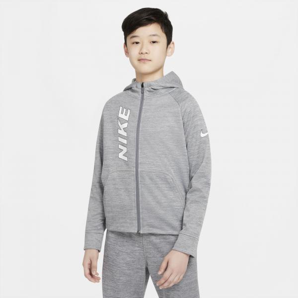 Nike - Boy - Therma Fit Full-Zip Hoodie - Smoke Grey/Heather