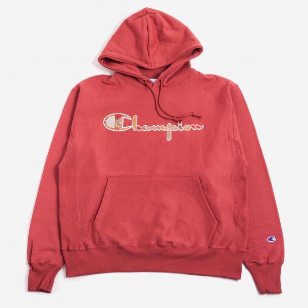 Champion hoodie red sales mens