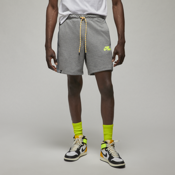Jordan - Men - Jumpman Fleece Short - Carbon Heather/Volt