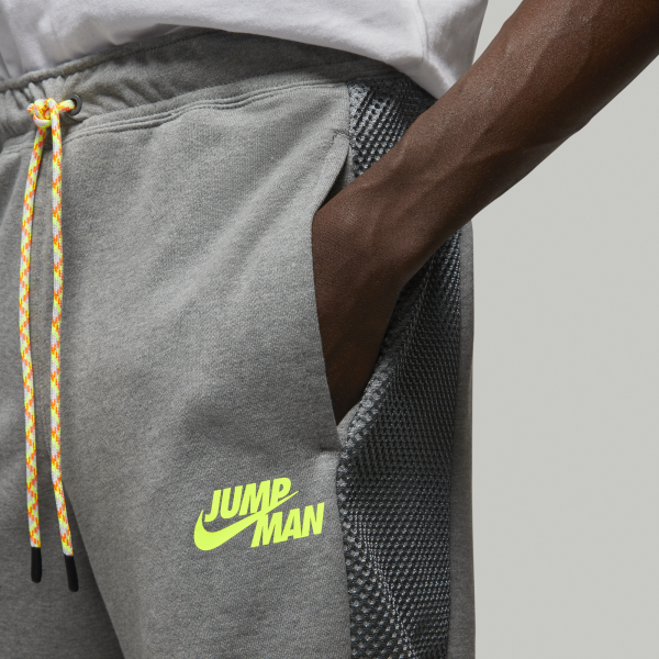 Jordan - Men - Jumpman Fleece Short - Carbon Heather/Volt