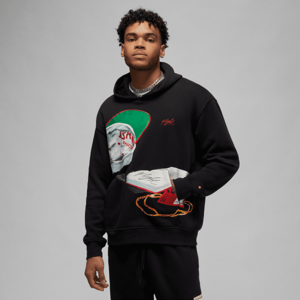Jordan - Men - Flight Artist Pullover Hoodie - Black/University Red