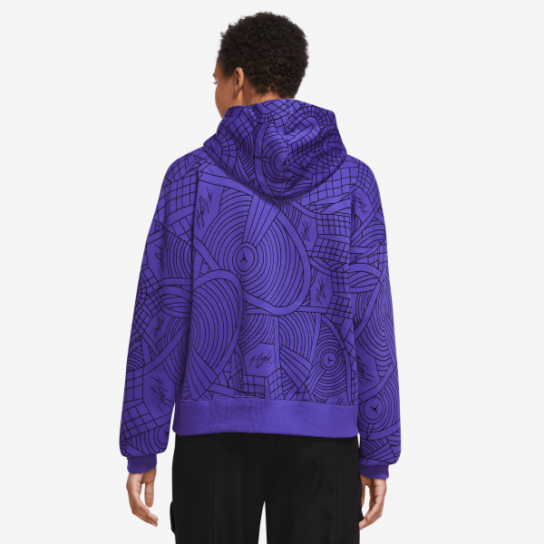 Jordan - Women - BRKLN AOP Pullover Hoodie - Dark Concord