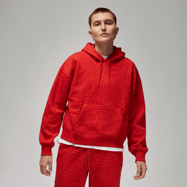 Jordan - Women - BRKLN AOP Pullover Hoodie - Gym Red