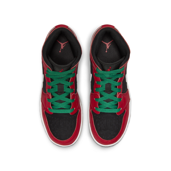 Jordan - Boy - GS Air Jordan 1 Mid SE - Black/Red/White/Malachite