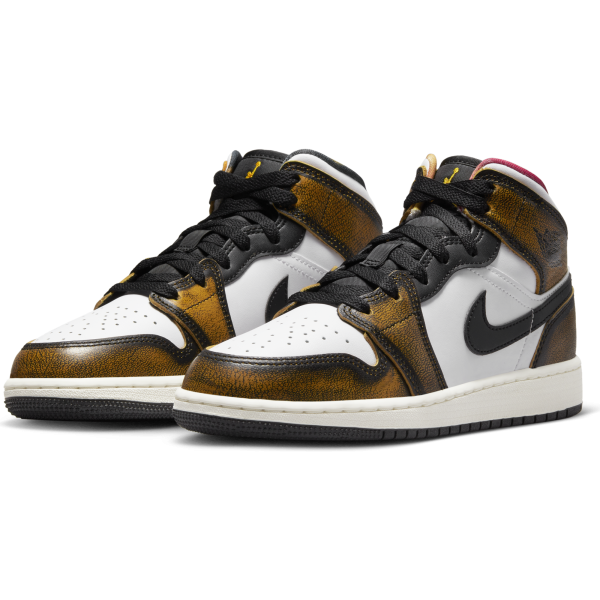 Jordan - Boy - GS Air Jordan 1 Mid SE - Black/Taxi/White/Sail