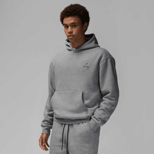 Jordan - Men - Essential Pullover - Carbon Heather/White