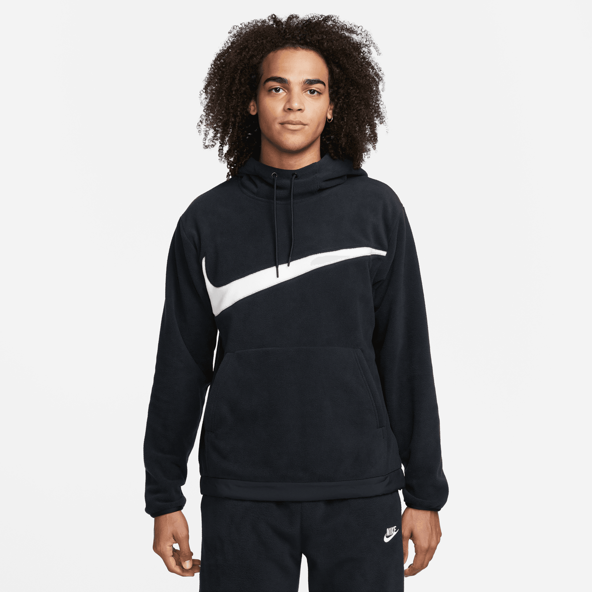 Black nike tick discount hoodie