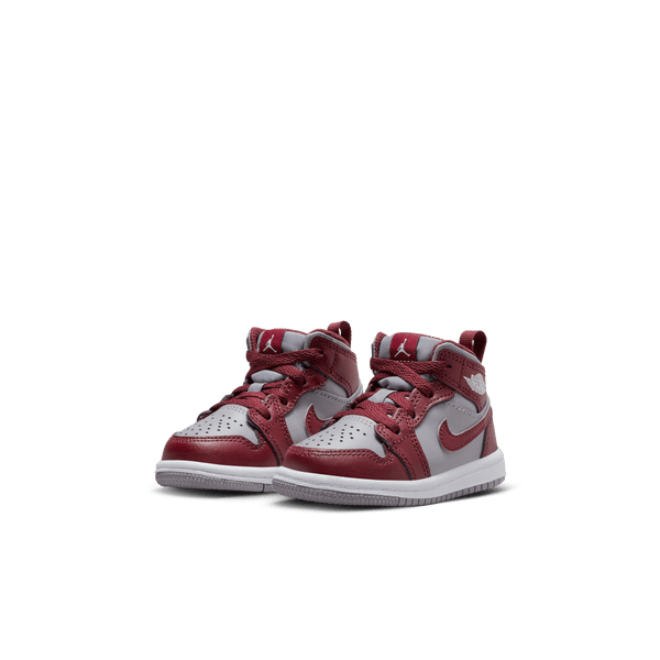 Jordan - Boy - TD Air Jordan 1 Mid - Cherrywood Red/White/Grey