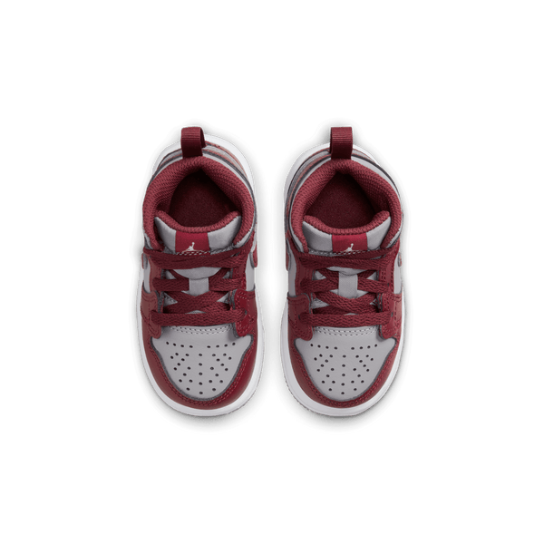 Jordan - Boy - TD Air Jordan 1 Mid - Cherrywood Red/White/Grey