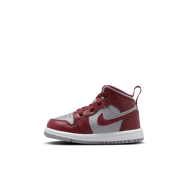 Jordan - Boy - TD Air Jordan 1 Mid - Cherrywood Red/White/Grey