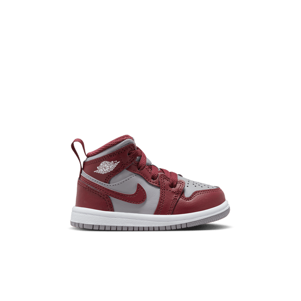 Jordan - Boy - TD Air Jordan 1 Mid - Cherrywood Red/White/Grey
