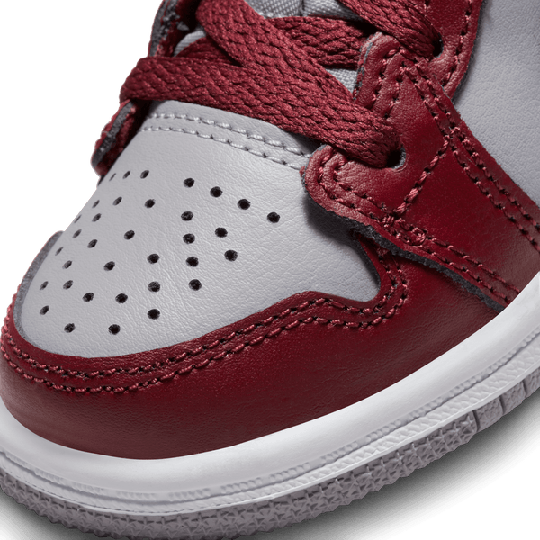 Jordan - Boy - TD Air Jordan 1 Mid - Cherrywood Red/White/Grey