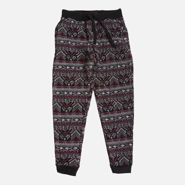 Vintage - Men - Akademiks Navajo Fleece Jogger - Black/Burgundy/Grey