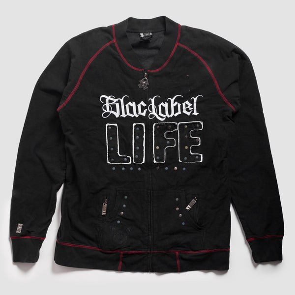 Vintage - Men - Blac Label Fullzip Crewneck - Black/White