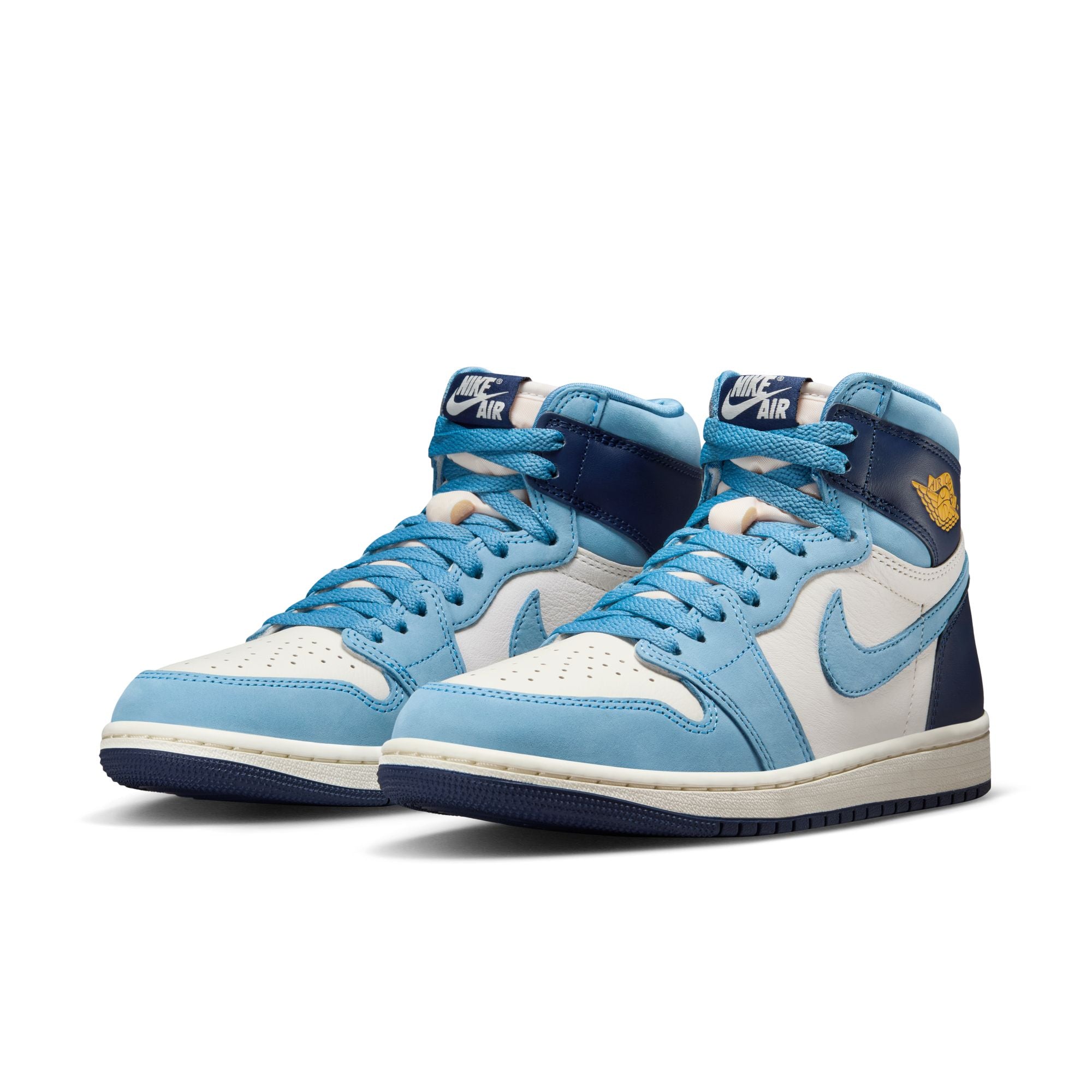 AIR JORDAN RETRO 1 OG UNIVERSITY BLUE UNIVERSITY GOLD SAIL RELEASI Nohble