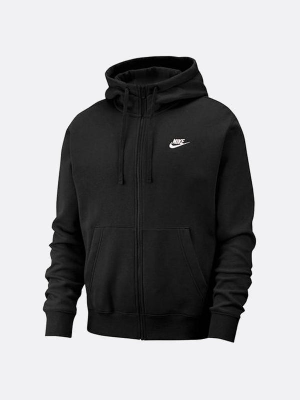 Nike - Men - Club Full-Zip Hoodie - Black/White