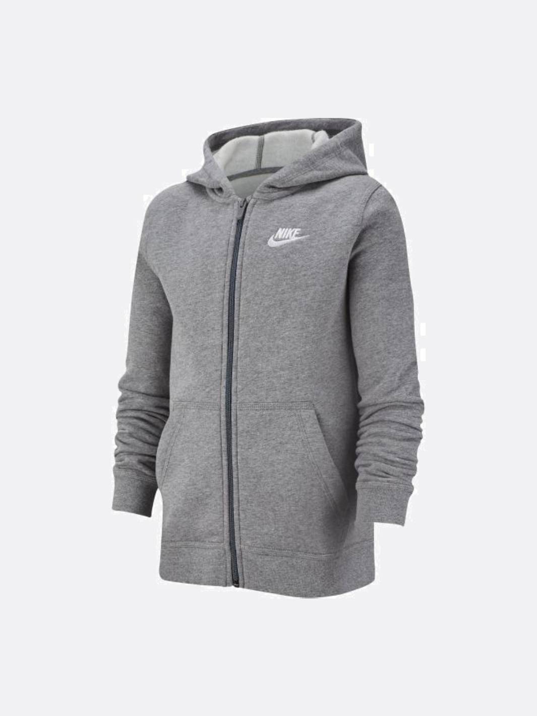 Nike Boy Club Full-Zip Hoodie Carbon Heather