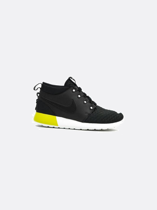 NIKE - Men - Roshe Run Mid Sneakerboot - Black/Grey/Yellow