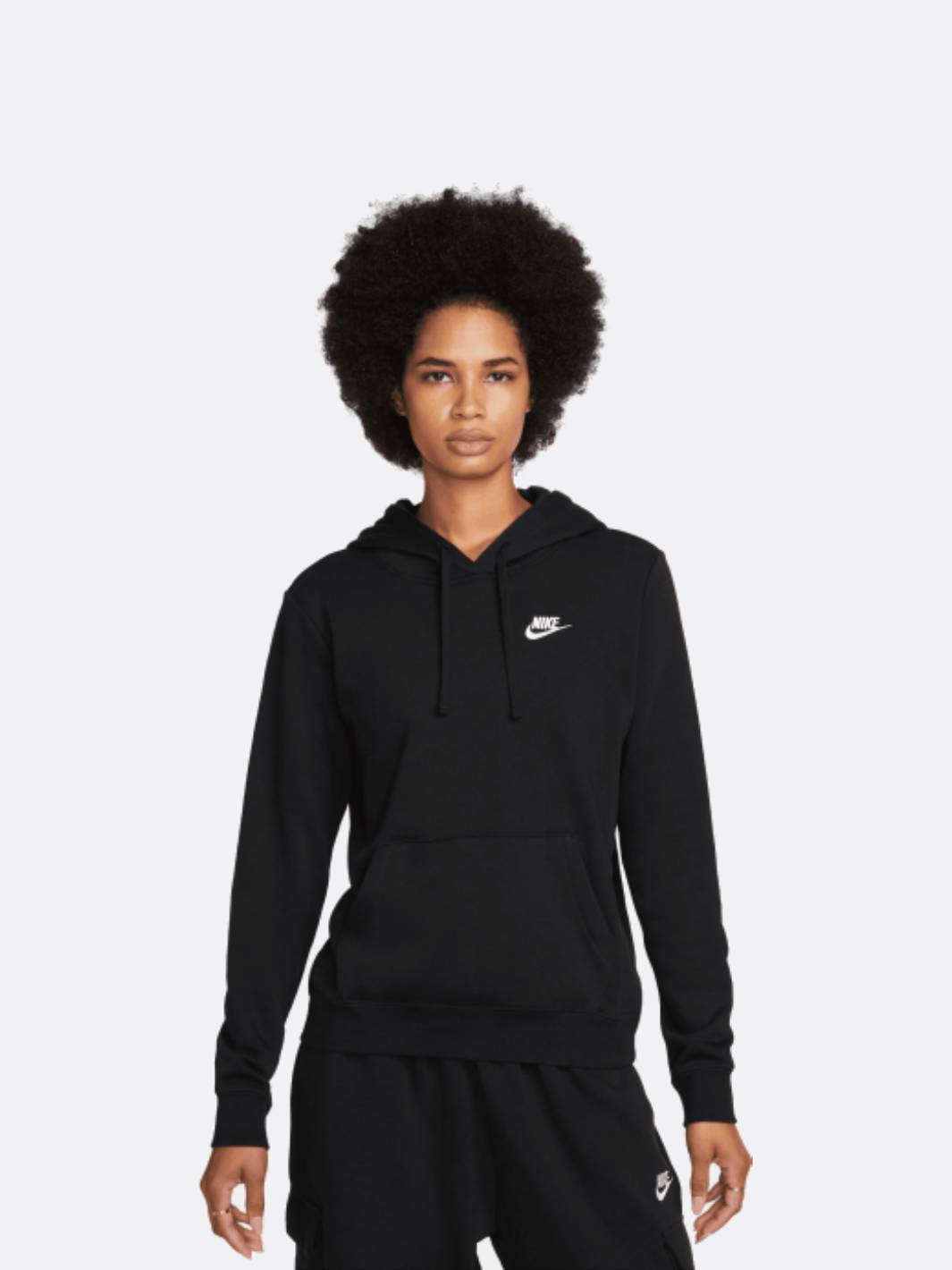 Nike - Women - Club Pullover Hoodie - Black/White – Nohble