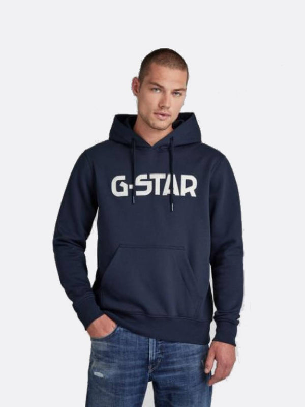 G-STAR INC - Men - Logo Pullover Hoodie - Mazarine Blue