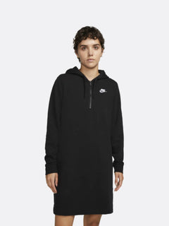 Nike Women Club Fleece Dress Black White Nohble