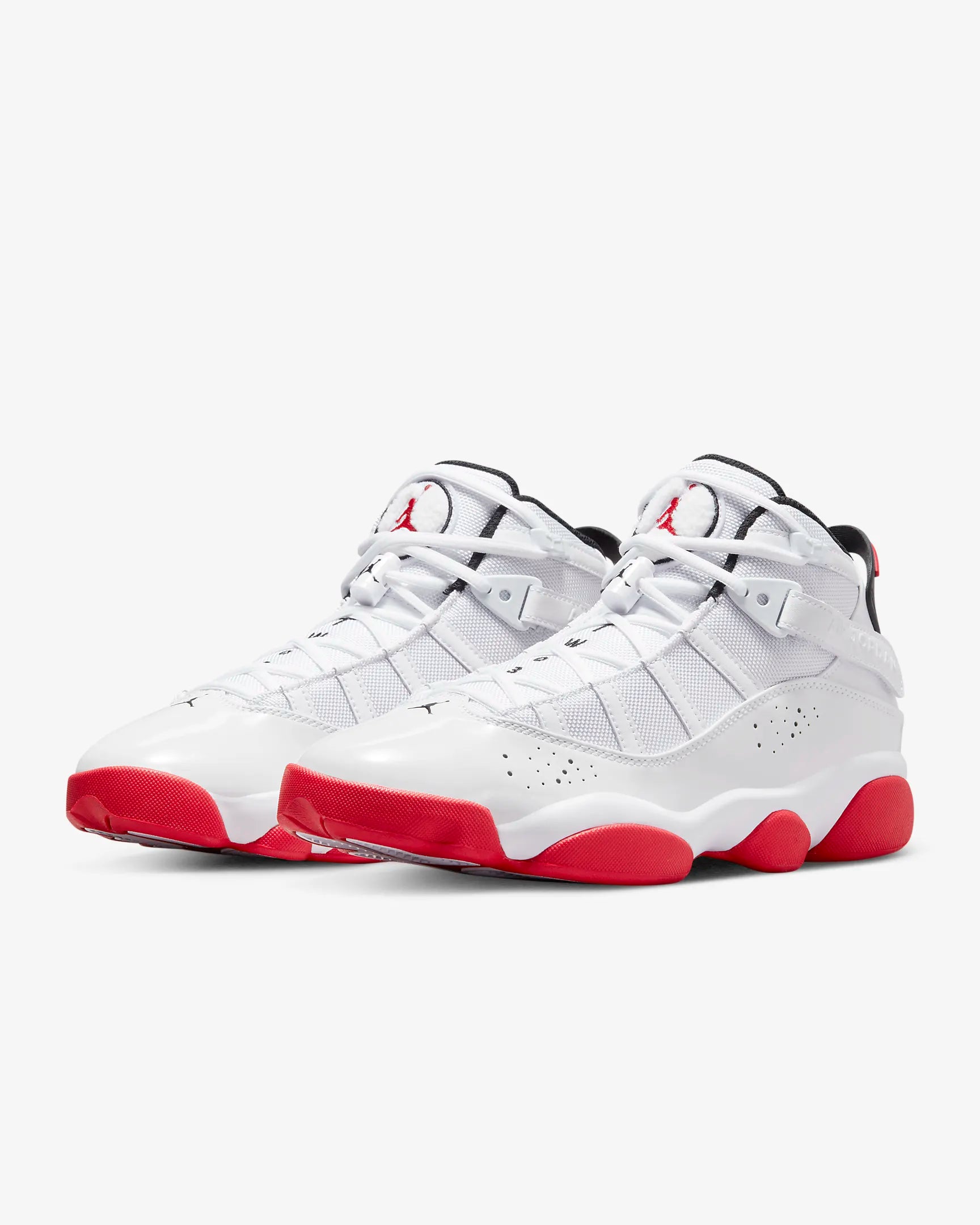 Jordan Men 6 Rings White University Red Black Nohble