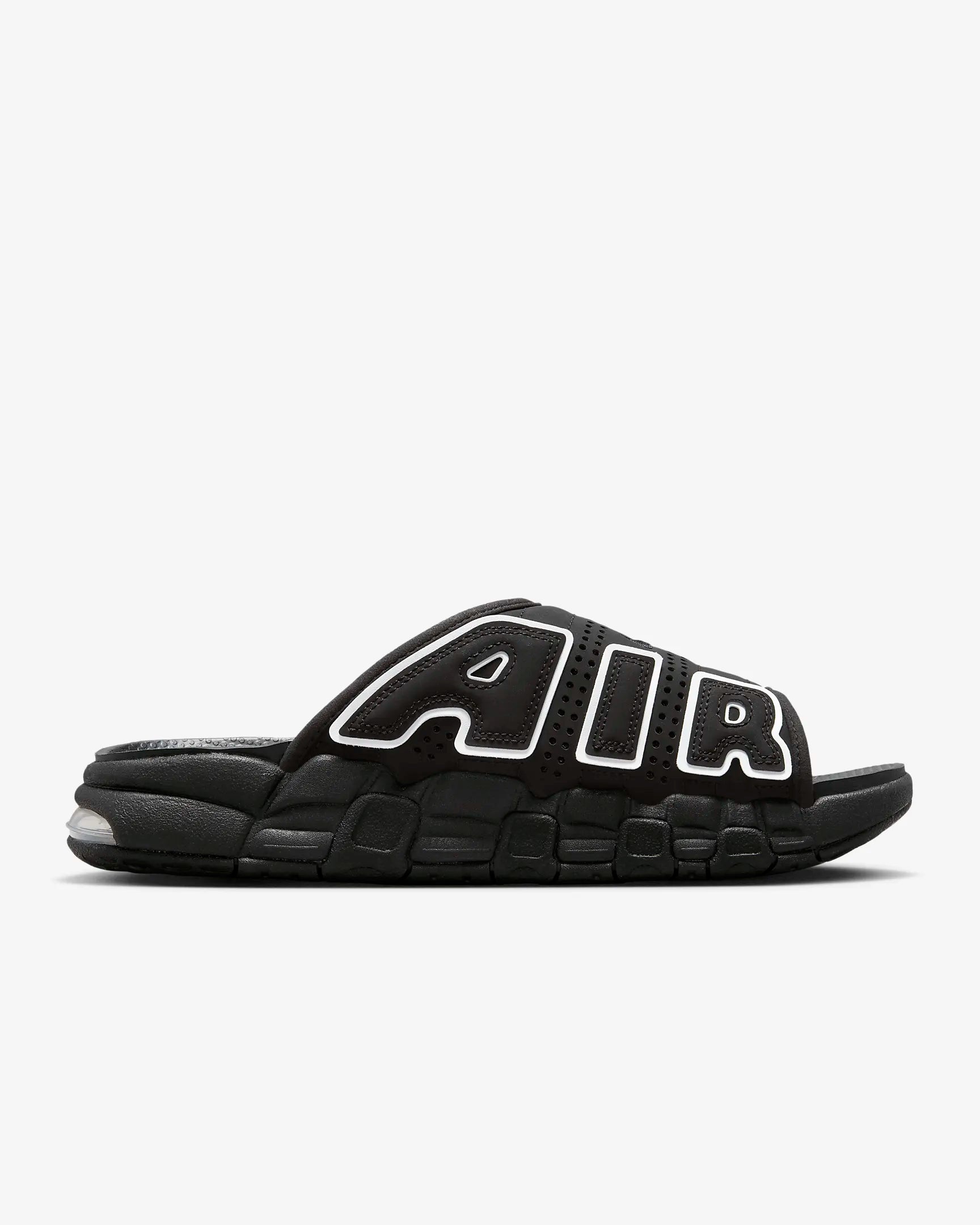 Nike - Men - Air More Uptempo Slide - Black/White – Nohble Nike - Men - Air More Uptempo Slide - Black/White – Nohble