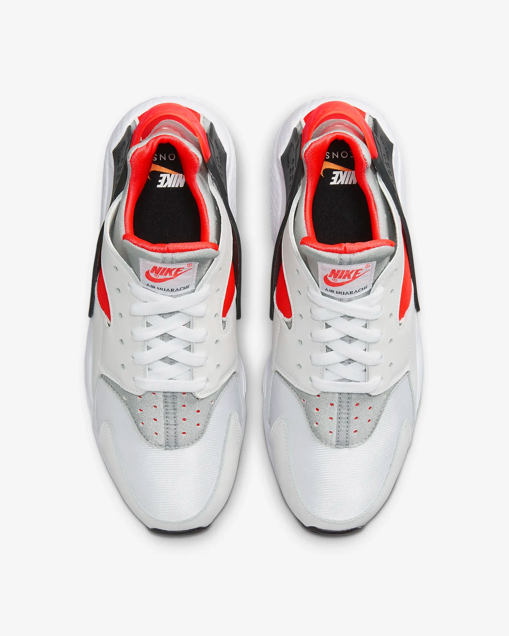 Nike Men Air Huarache White Metallic Silver Infrared 23 Nohble
