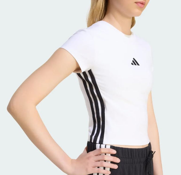 adidas - Women - Essential 3-Stripes Baby Tee - White