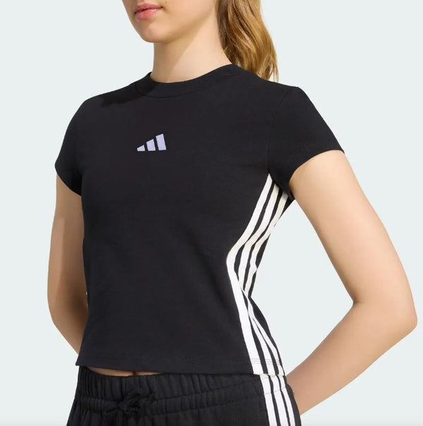 adidas - Women - Essential 3-Stripes Baby Tee - Black