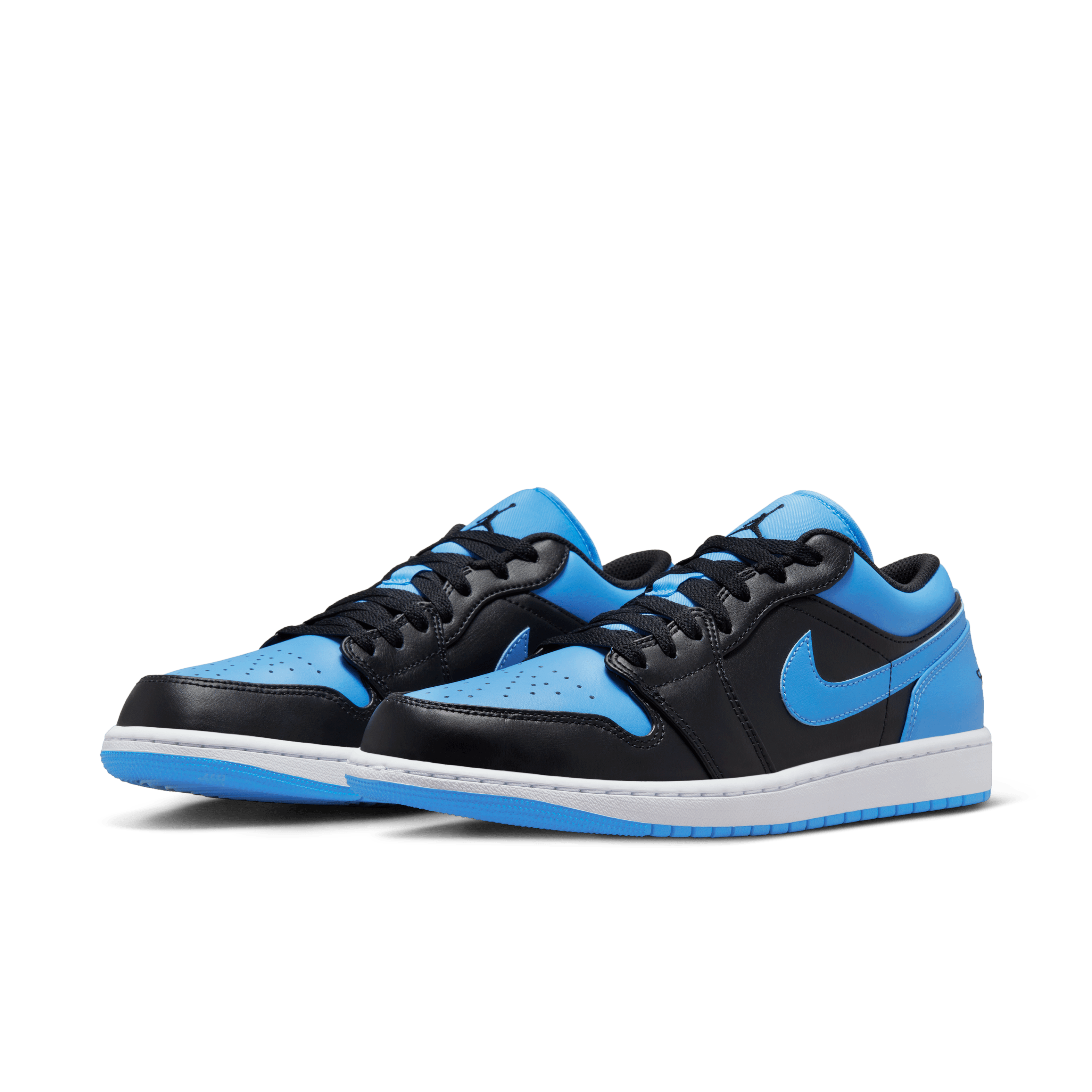 Jordan Men Air Jordan 1 Low Black University Blue White Nohble