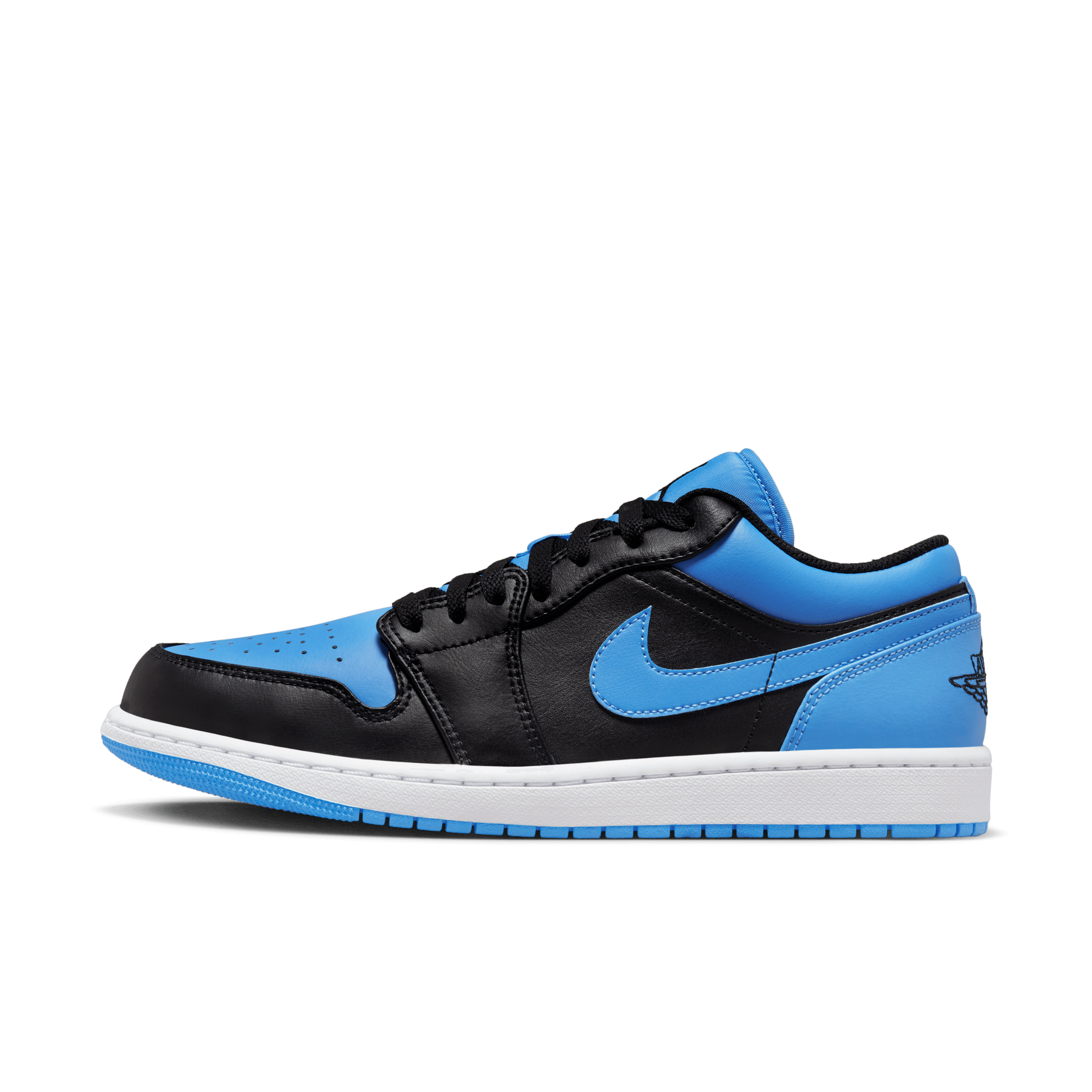 Jordan Men Air Jordan 1 Low Black University Blue White Nohble